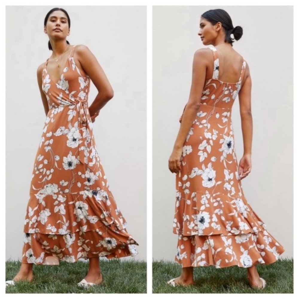 Floral Ruffled Midi Dress